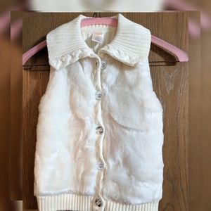 Gymboree 3/4 years Cream Fur Vest